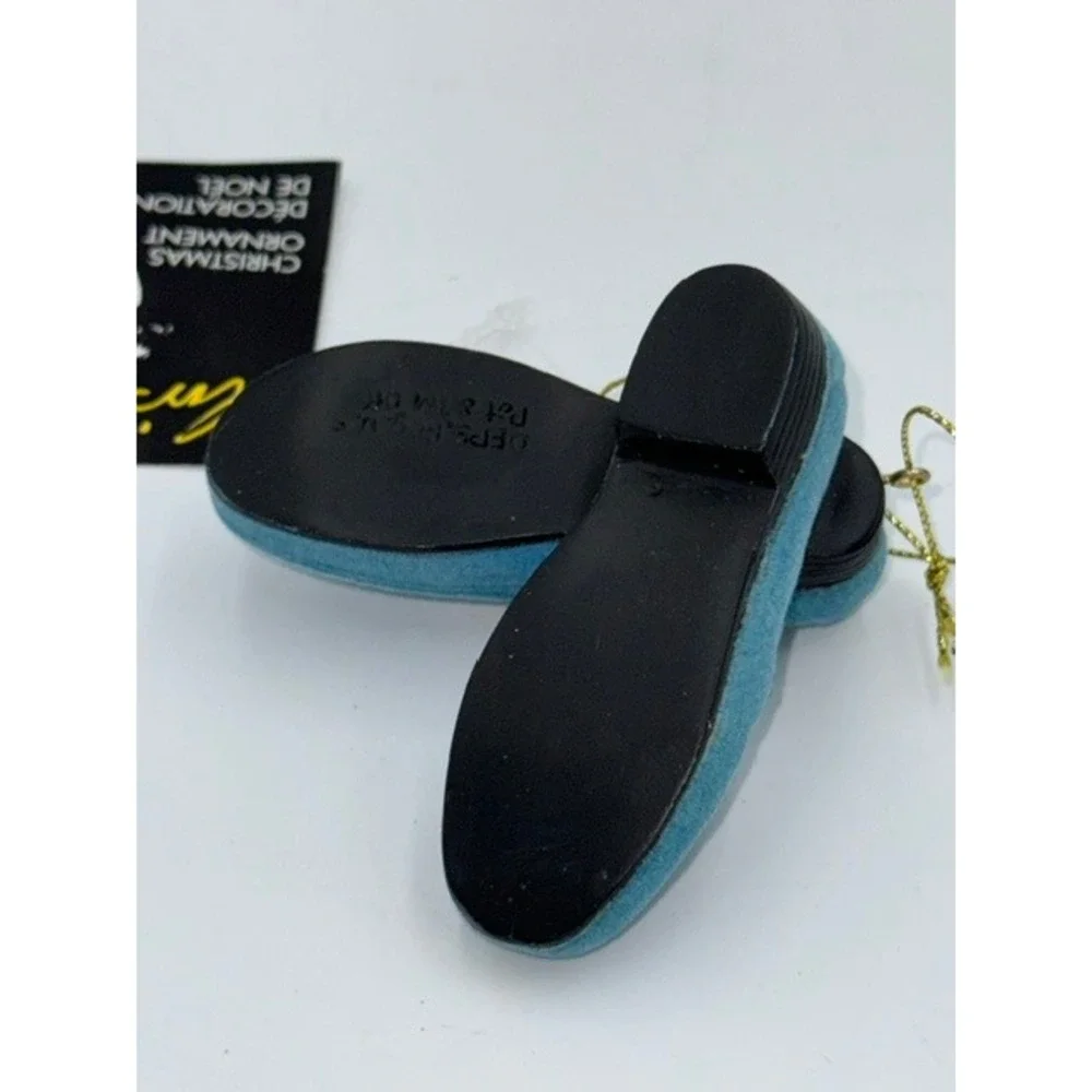Elvis Presley Blue Suede Shoes Christmas Ornament Rhinestone Blue Loafers